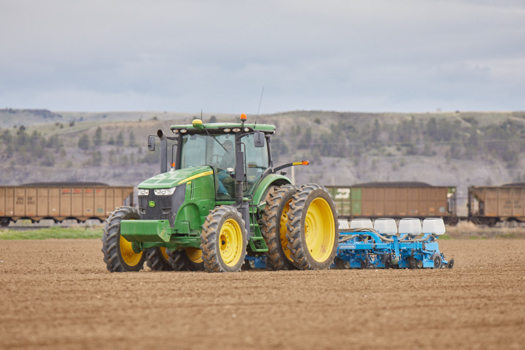 tractor in a field in the western sugar north/wyoming sugar region